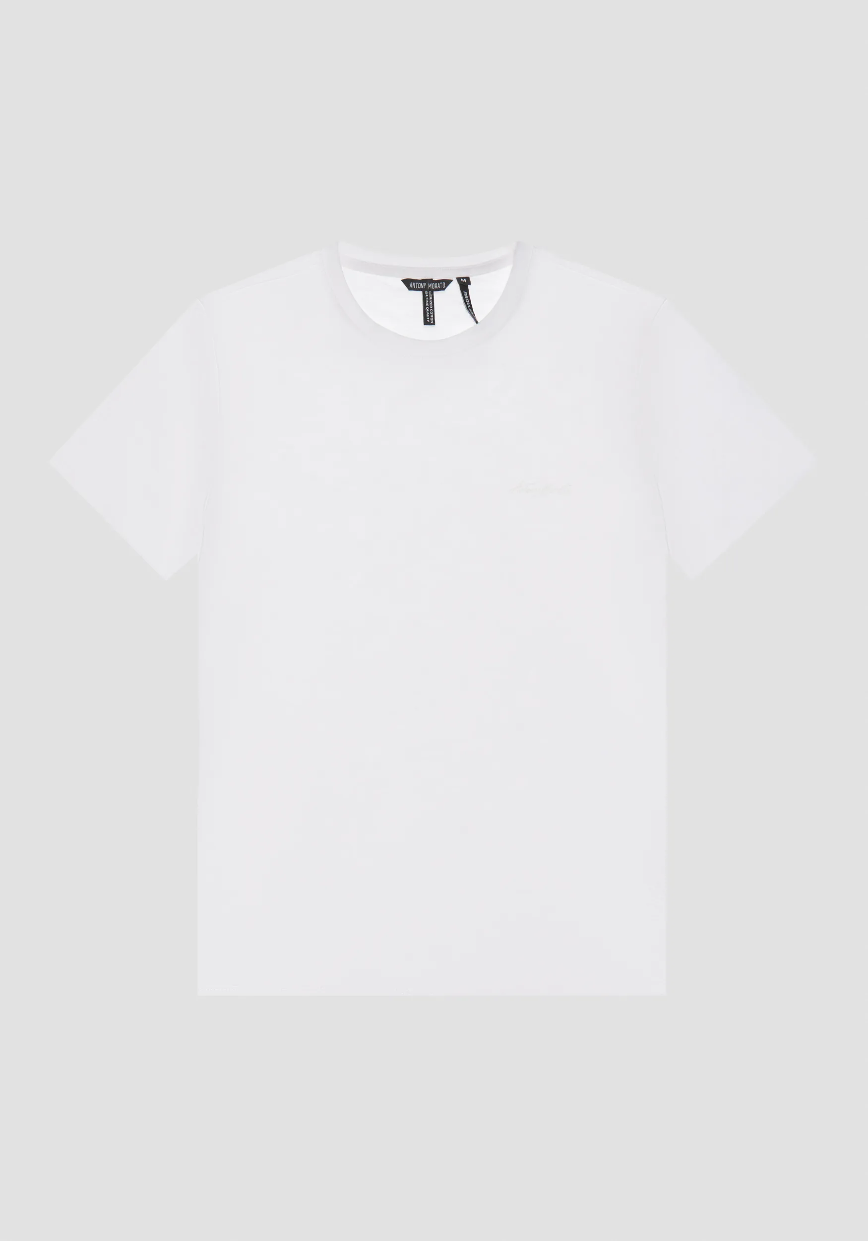 T-SHIRT REGULAR FIT IN COTONE FIAMMATO CON STAMPA LOGO GOMMATA AD INIEZIONE