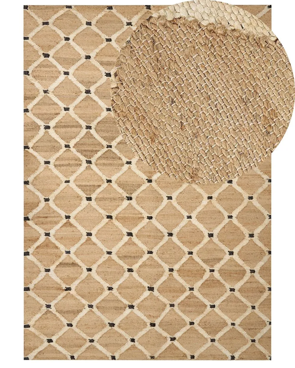 Tappeto iuta beige 160 x 230 cm KALEKOY
