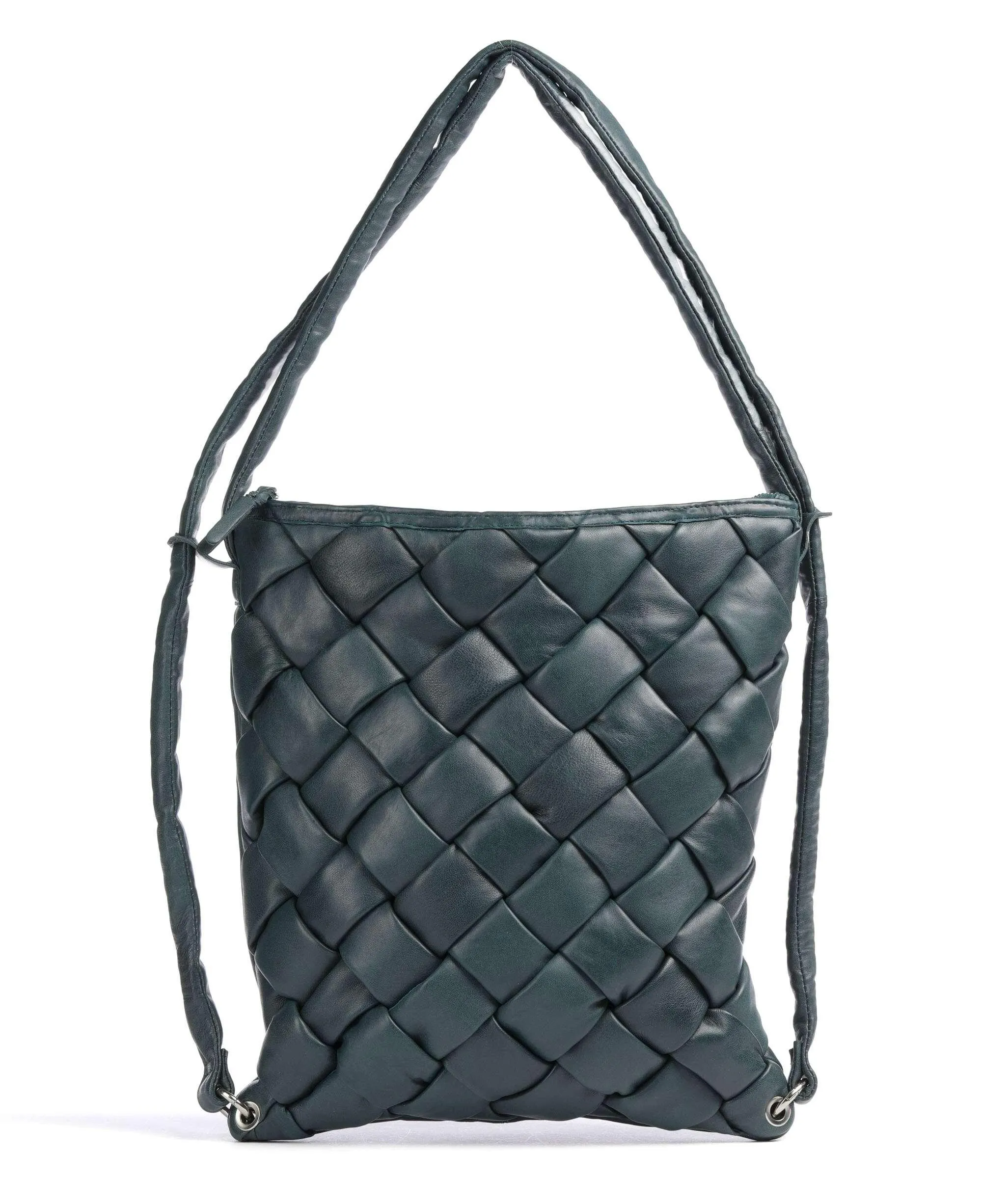  Taschendieb Wien Elisabethstrasse 7 Borsa a zainetto pelle di vacchetta finemente grana petrol  