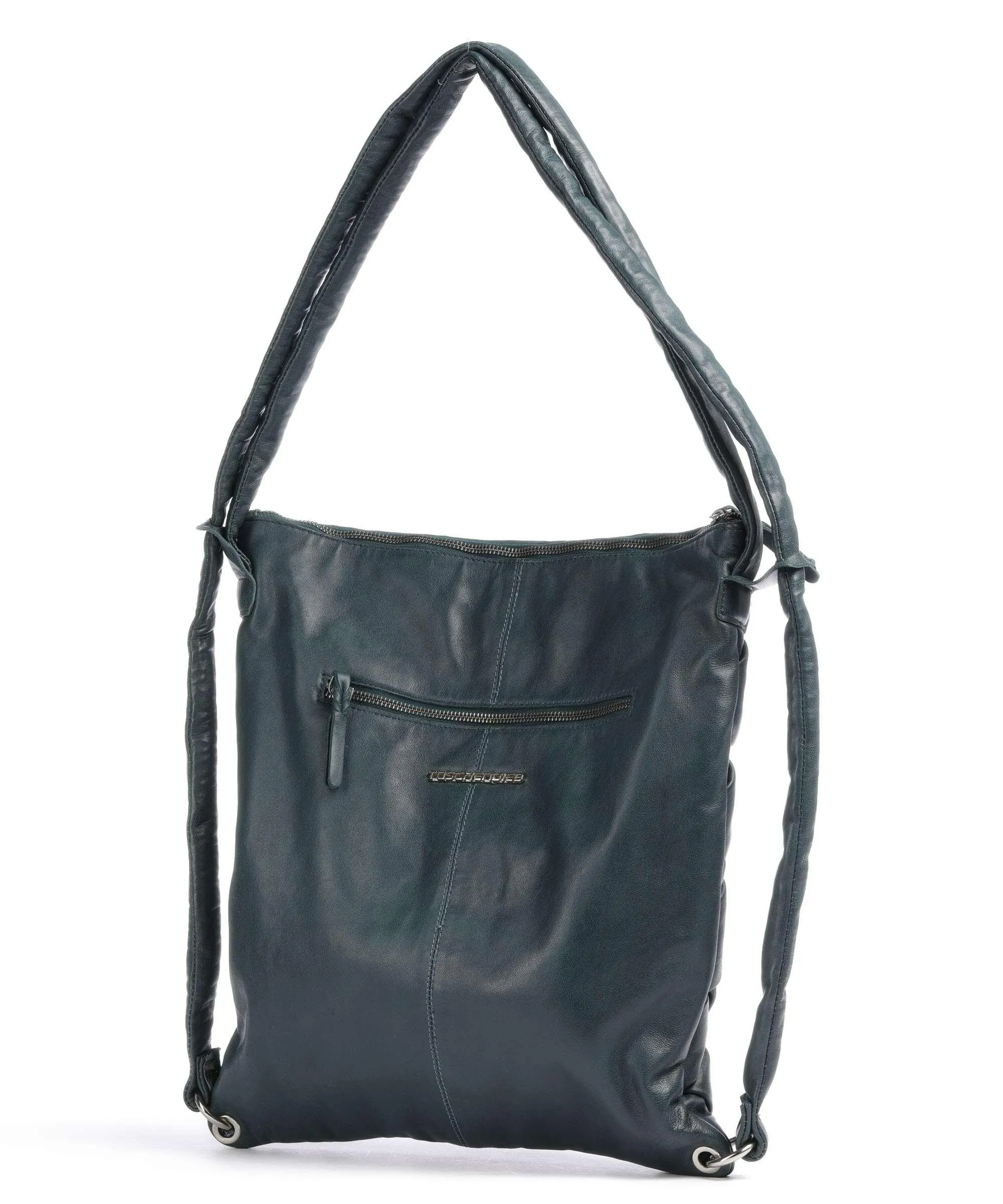  Taschendieb Wien Elisabethstrasse 7 Borsa a zainetto pelle di vacchetta finemente grana petrol  