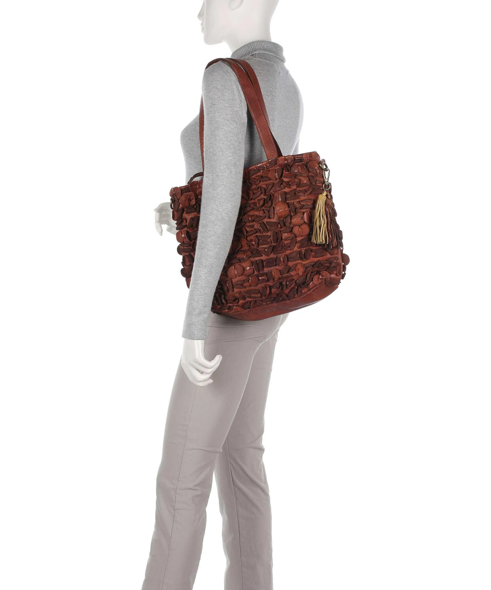  Taschendieb Wien Sternwartestraße 2 Borsa shopper pelle di vacchetta grana marrone  