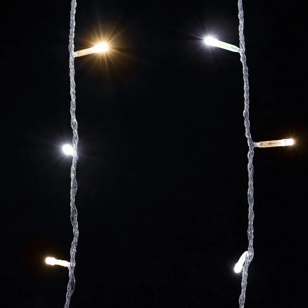 Tenda luminosa 10 metri prolungabile da 380 Led Bianco Caldo fisso e Bianco Freddo intermittente da esterno Wisdom