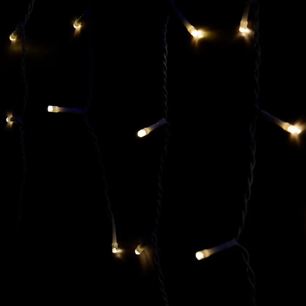 Tenda luminosa 10 metri prolungabile da 380 Led Bianco Caldo fisso e Bianco Freddo intermittente da esterno Wisdom