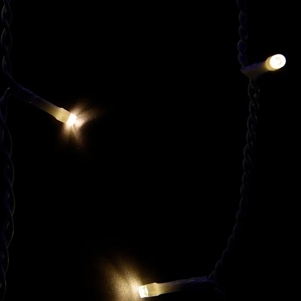 Tenda luminosa 10 metri prolungabile da 380 Led Bianco Caldo fisso e Bianco Freddo intermittente da esterno Wisdom