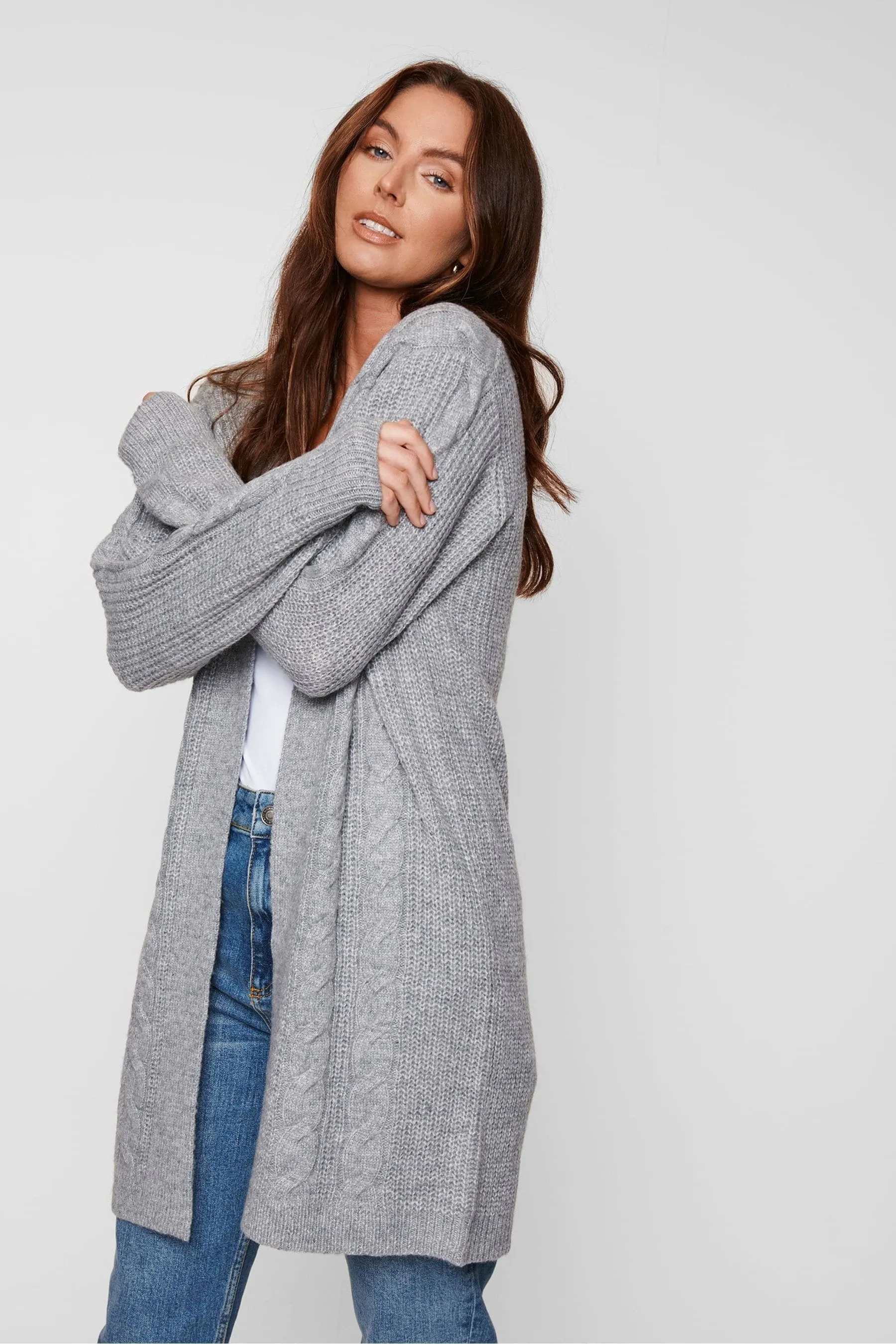 Threadbare - Cardigan in maglia a trecce