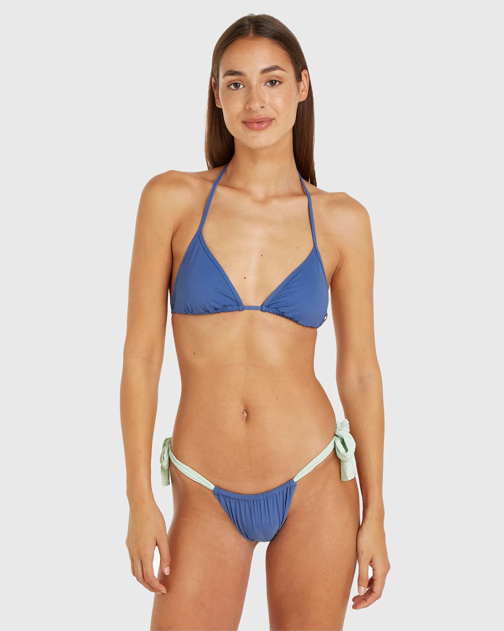 Tommy Hilfiger Top Bikini Heritage a Triangolo Imbottito Blu Donna