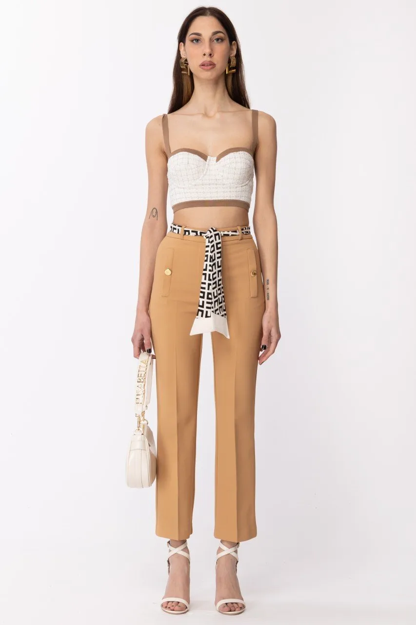 Top bustier in tweed e lurex AVORIO/TORTORA