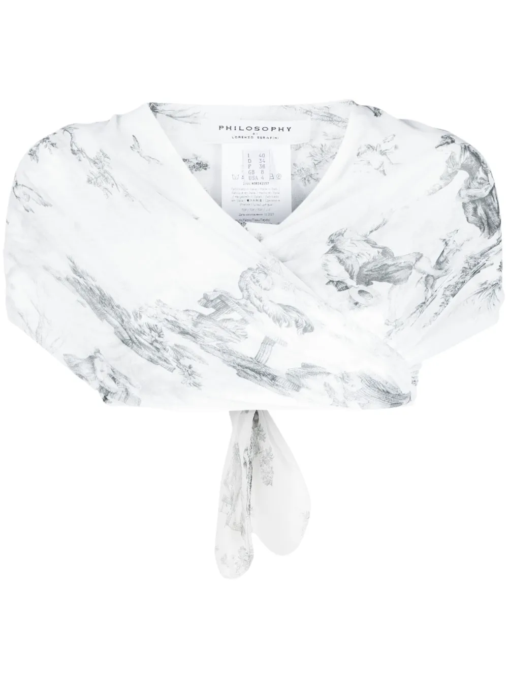 top corto in toile de jouy