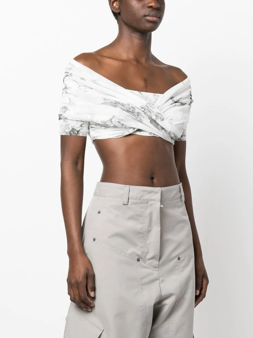 top corto in toile de jouy