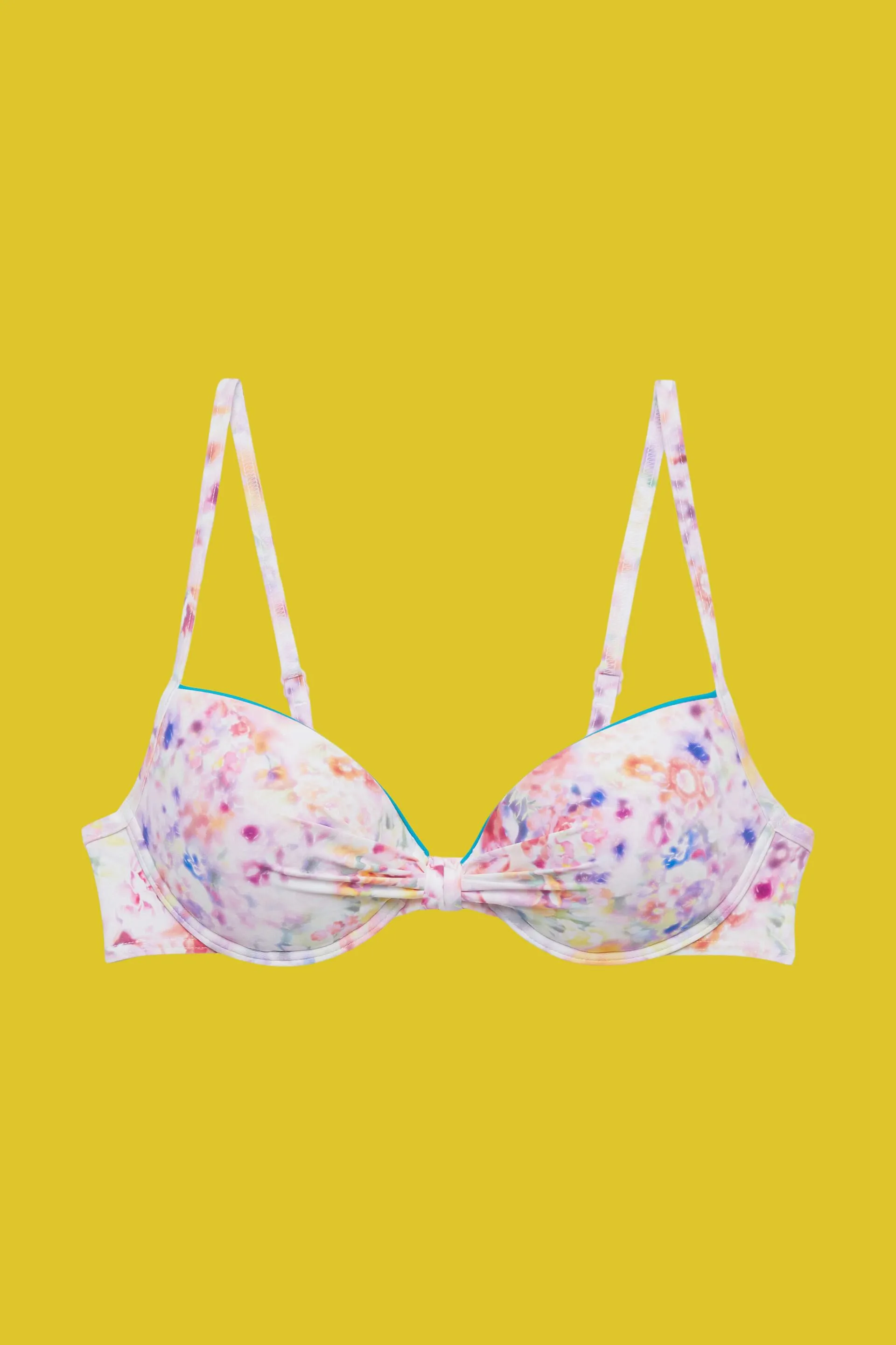 Top da bikini floreale imbottito con ferretto