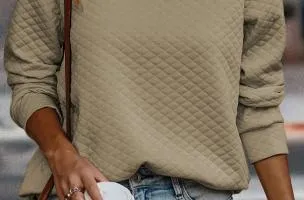 Top elegante con dettaglio trapuntato, beige