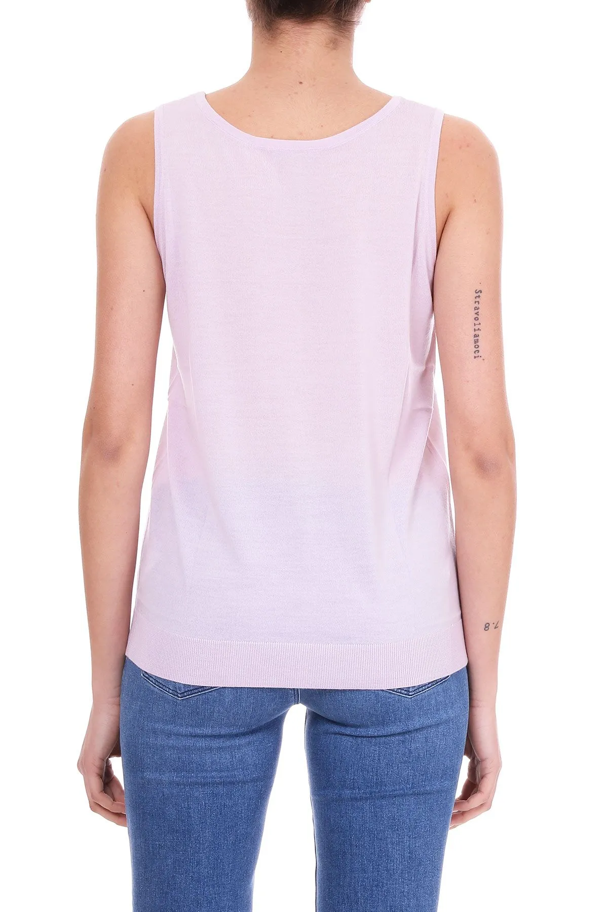 TOP GLICINE CON RIFINITURE A COSTINE