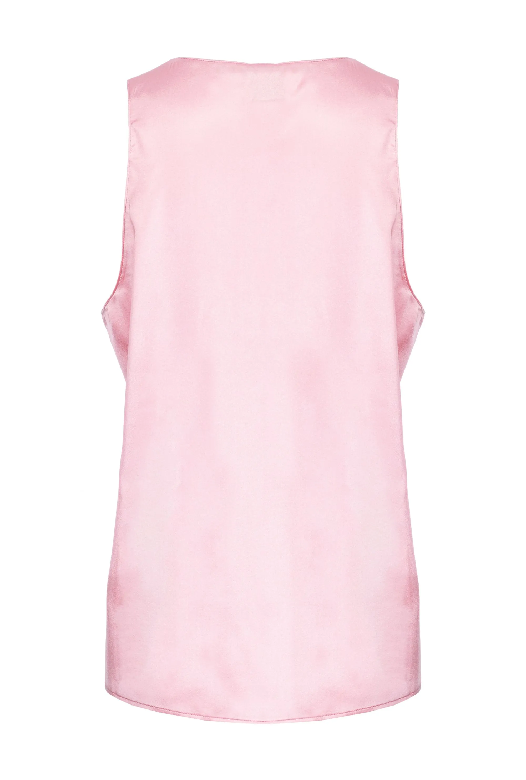 TOP "MARZEMINO" ROSA IN SATIN STRETCH