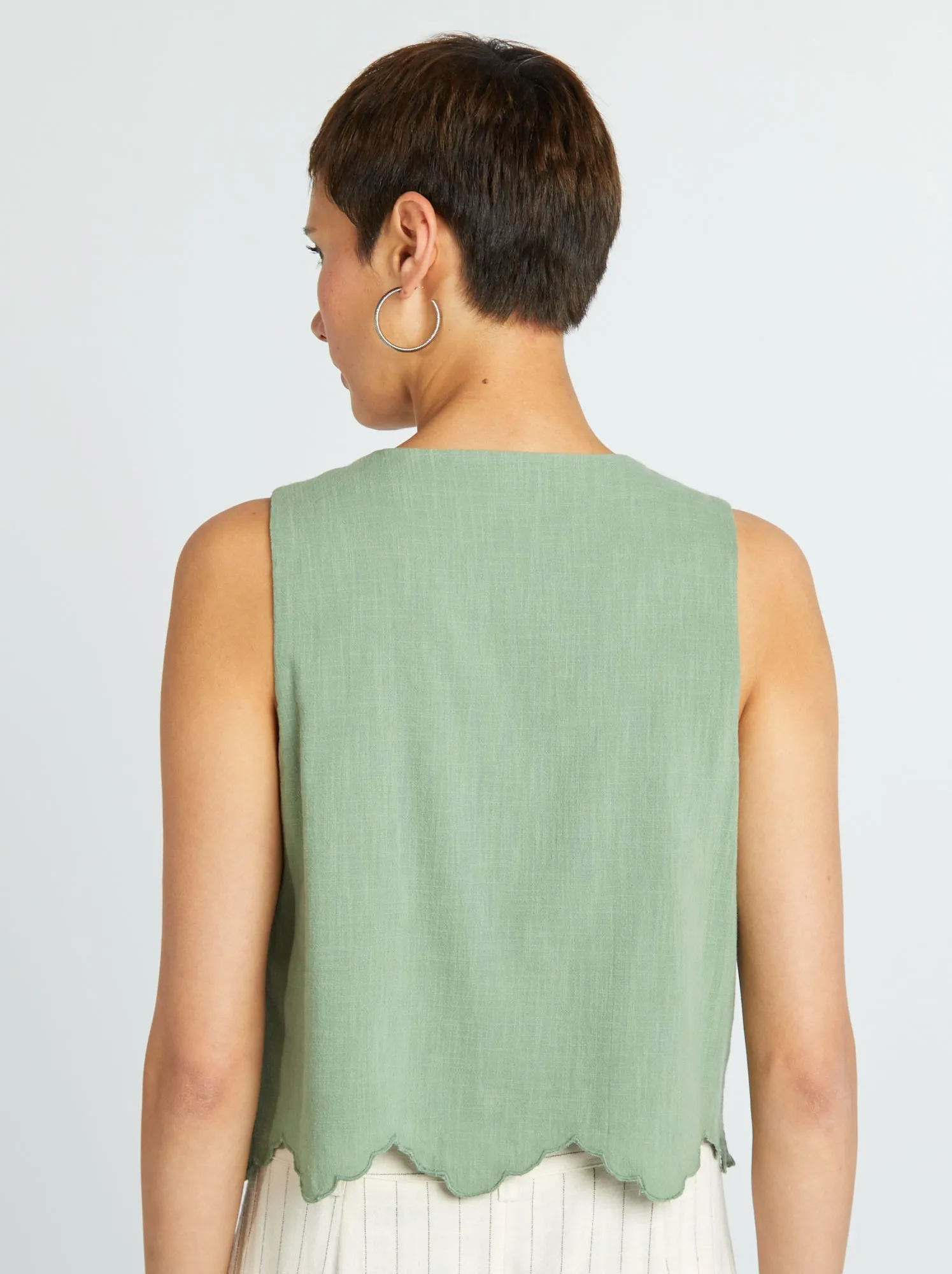Top senza maniche da annodare - verde