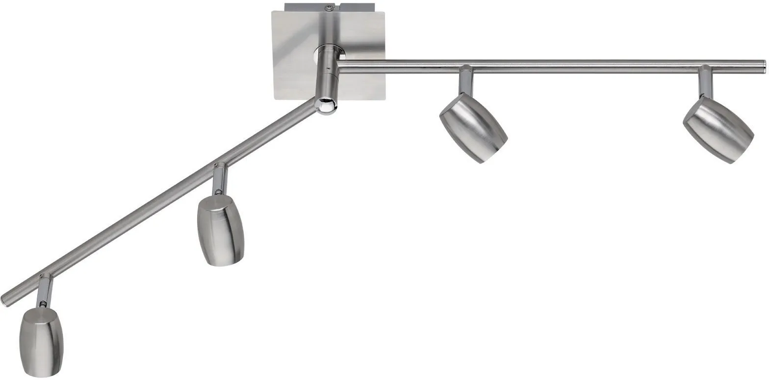 Trio barra 4 faretti Michael acciaio satinato 80 cm