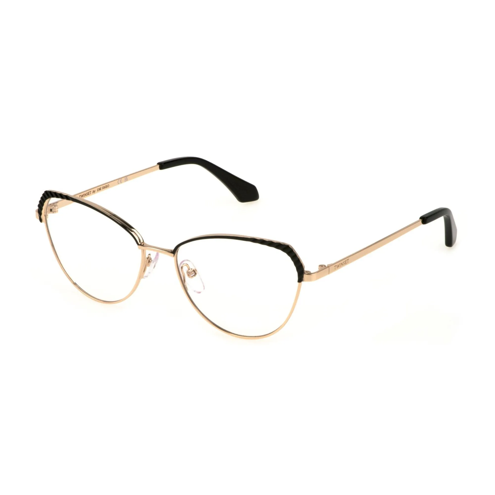   Twinset VTW036 - 0301 Parti Lucide Oro Rosa Nere | Occhiale Da Vista Donna 