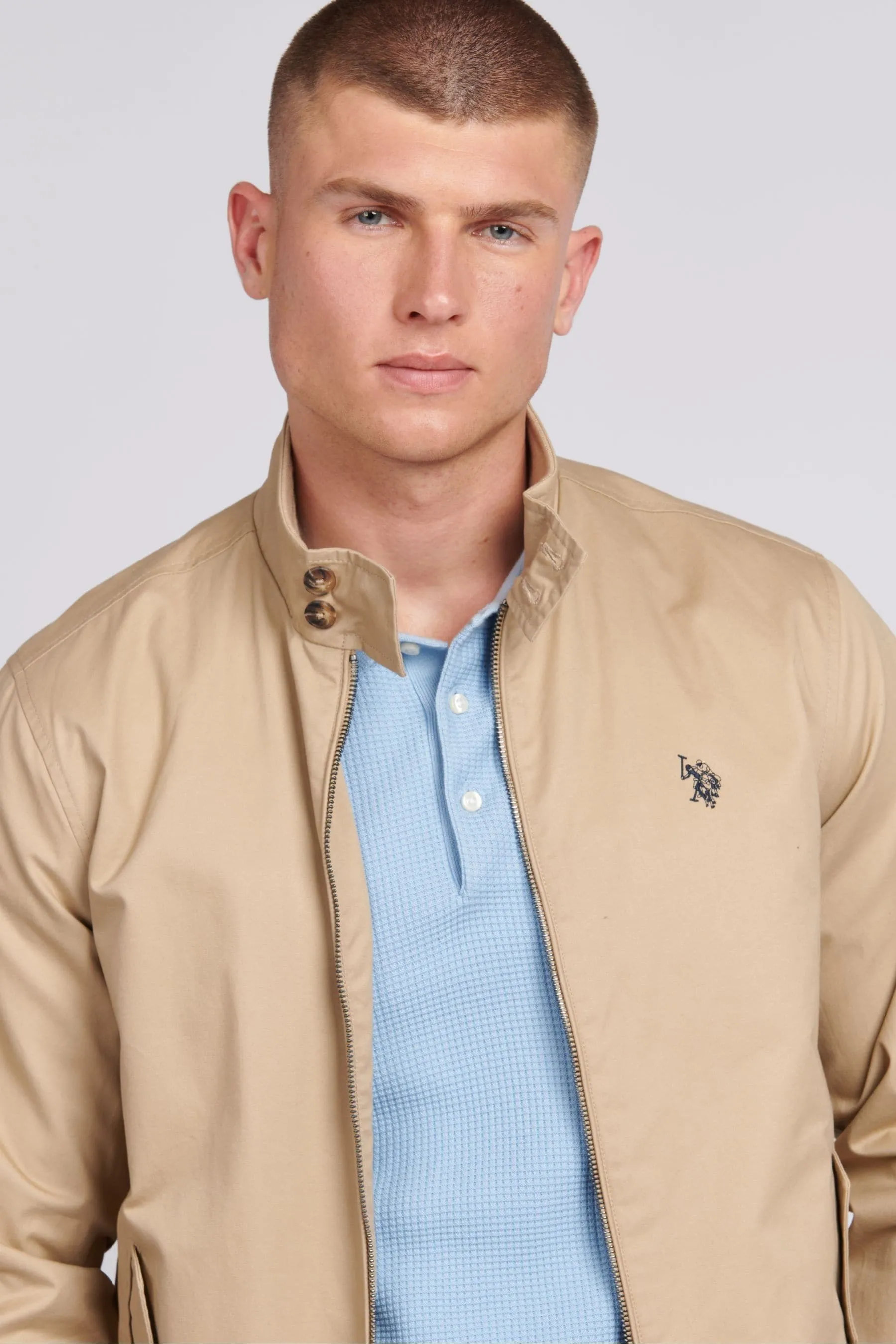 U.S. Polo Assn. Uomo - Harrington - Giacca in twill di cotone