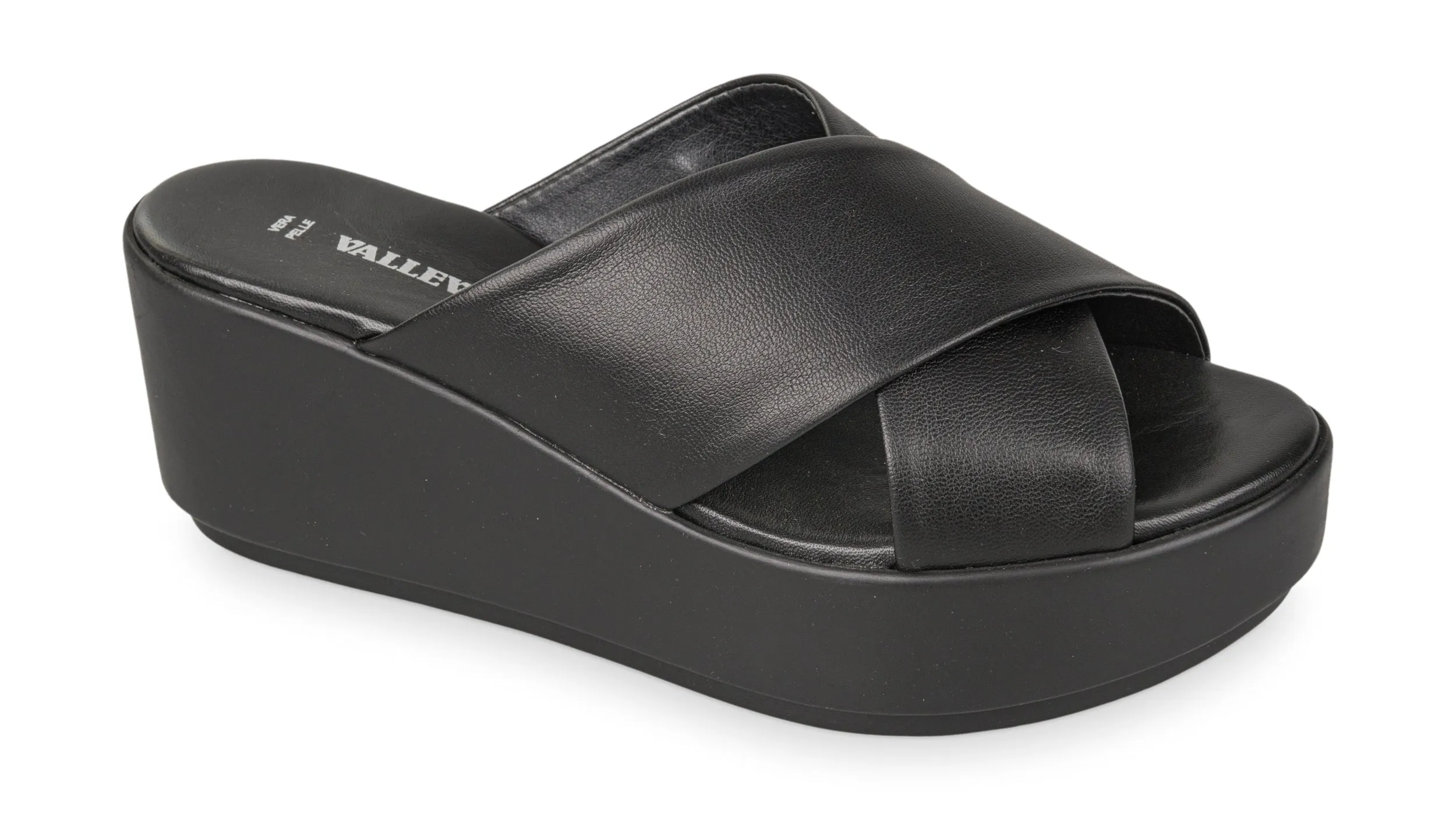 VALLE VERDE Ciabatta Con Zeppa Donna - 24405 Nero  