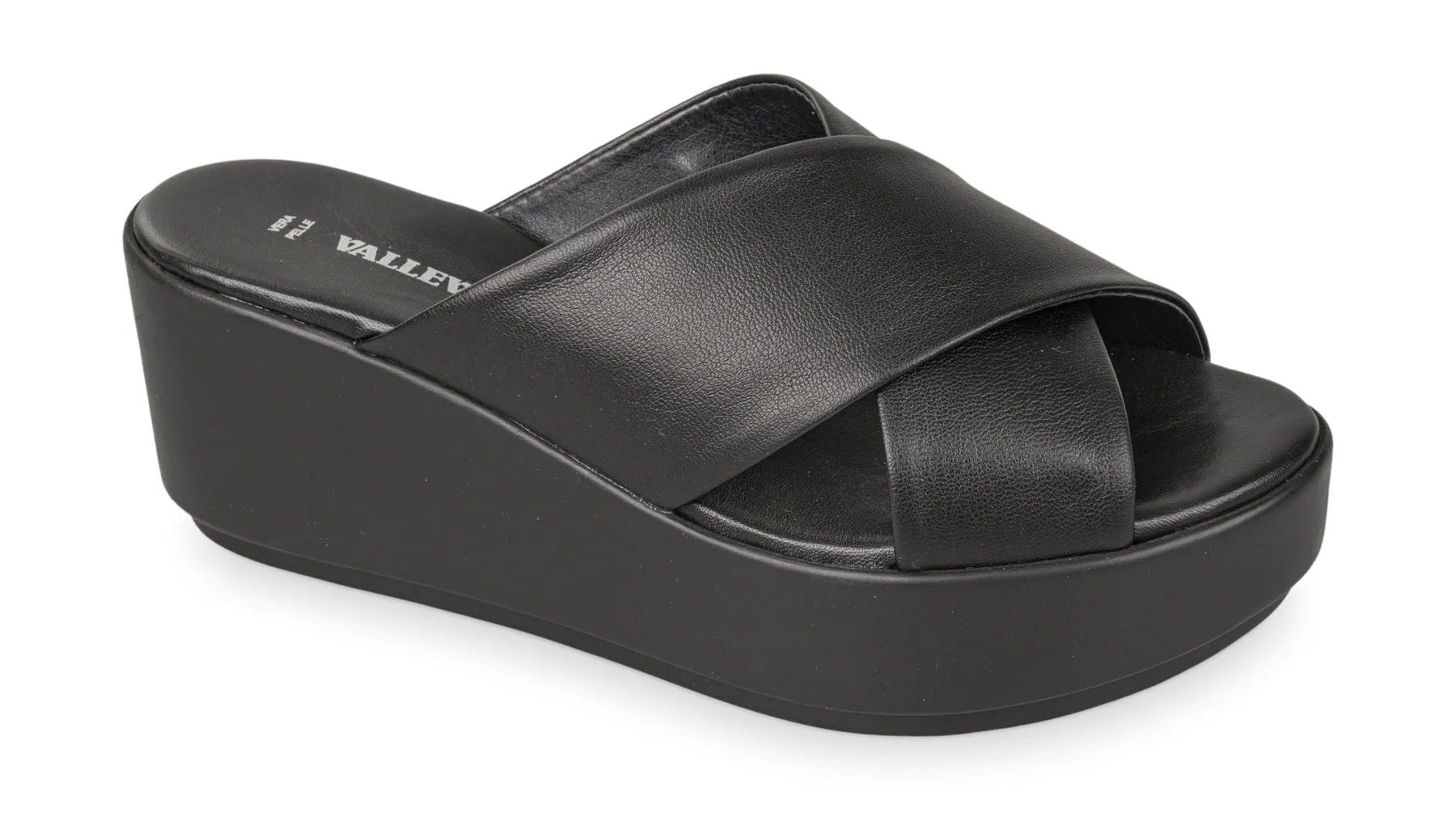 VALLE VERDE Ciabatta Con Zeppa Donna - 24405 Nero  