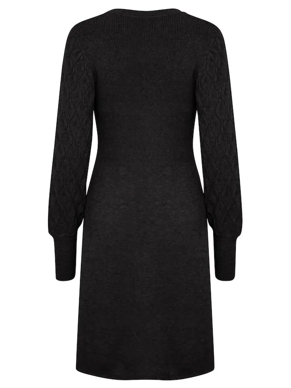 Vestito maniche lunghe Donna in misto viscosa Nero