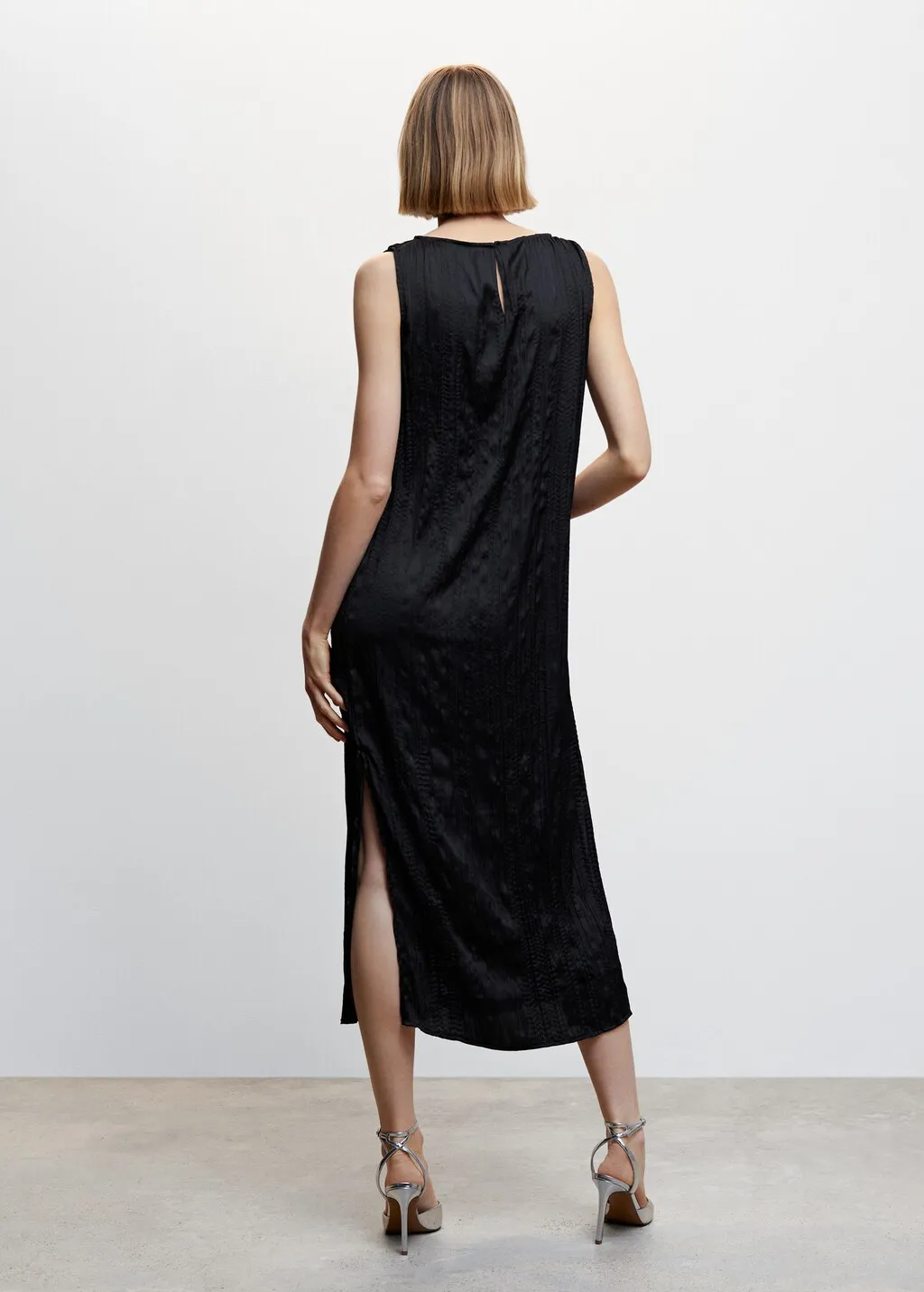 Vestito nero texture midi