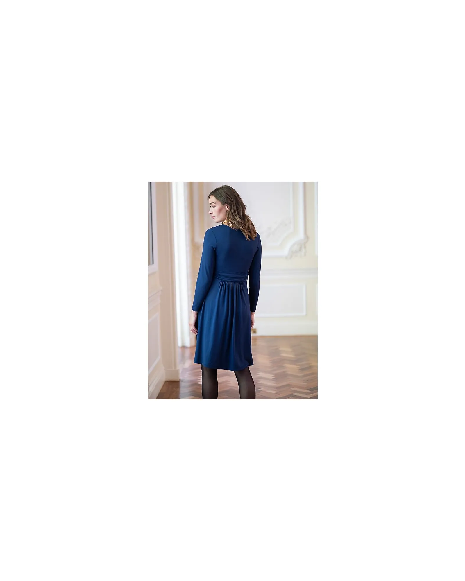 Vestito Premaman Incrociato Emilee Scollo a V - Navy - Viscosa