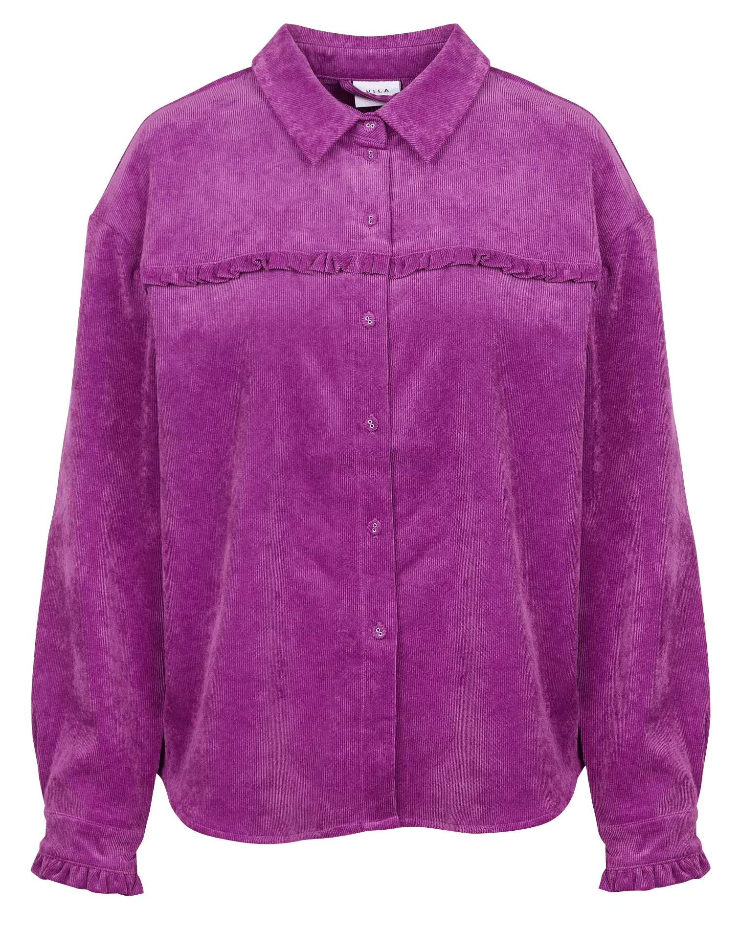  VILA   Camicia a coste con collo classico | Viola
