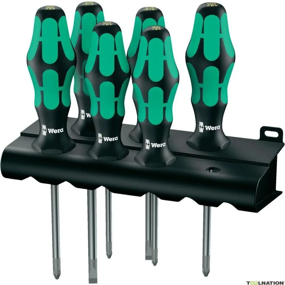 Wera 05105622001 335/350/355/6 Set di cacciaviti Kraftform Plus Lasertip + supporto, 6 pezzi