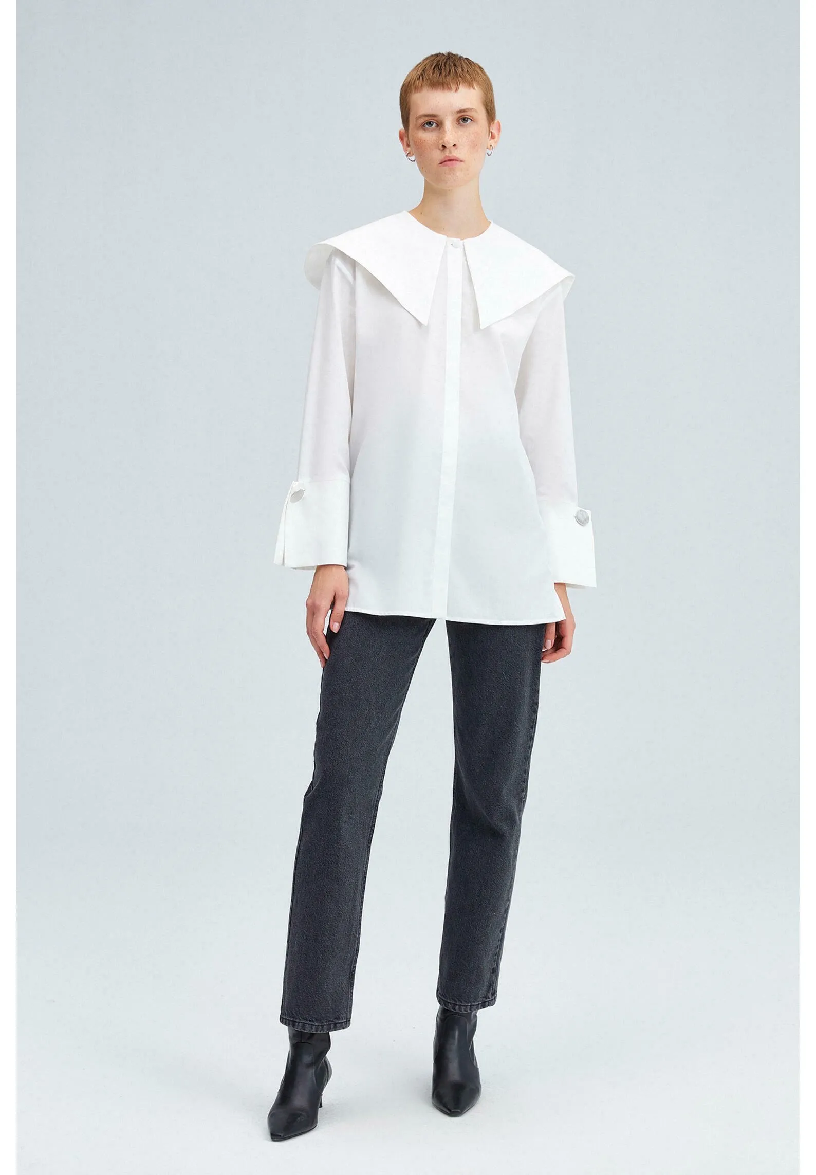 WIDE NECK POPLIN   - Camicia