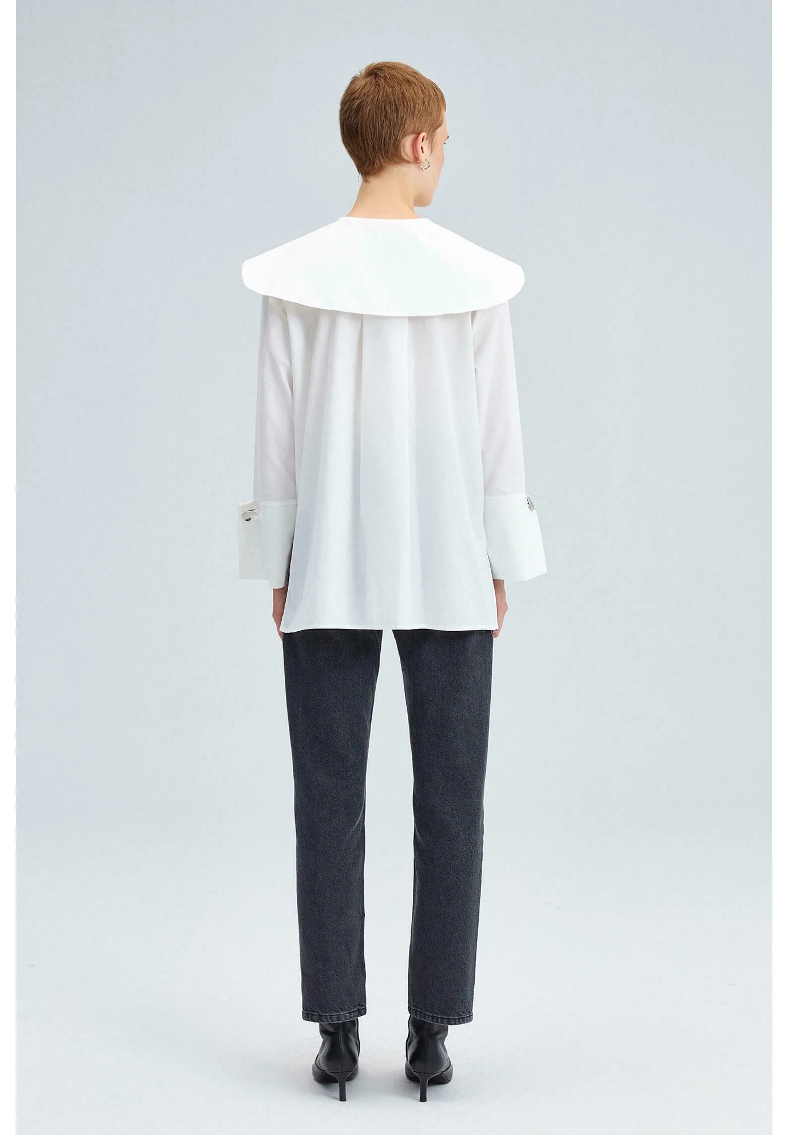 WIDE NECK POPLIN   - Camicia