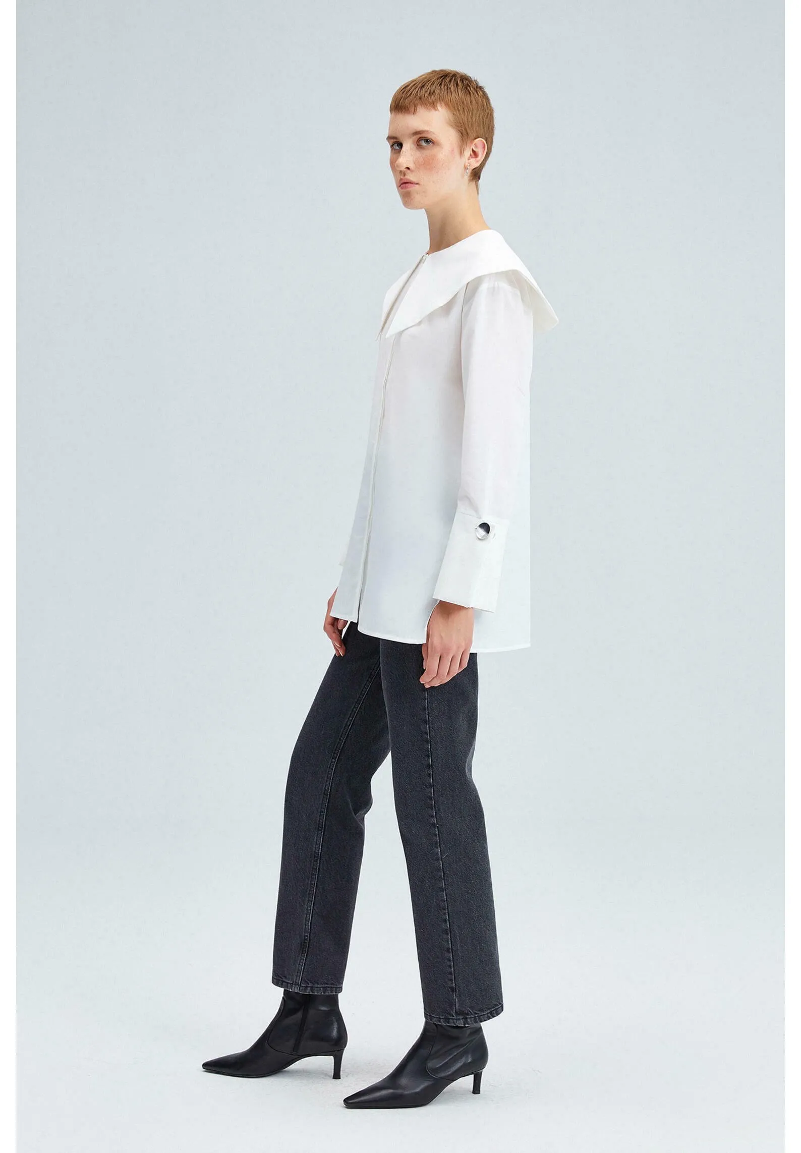 WIDE NECK POPLIN   - Camicia