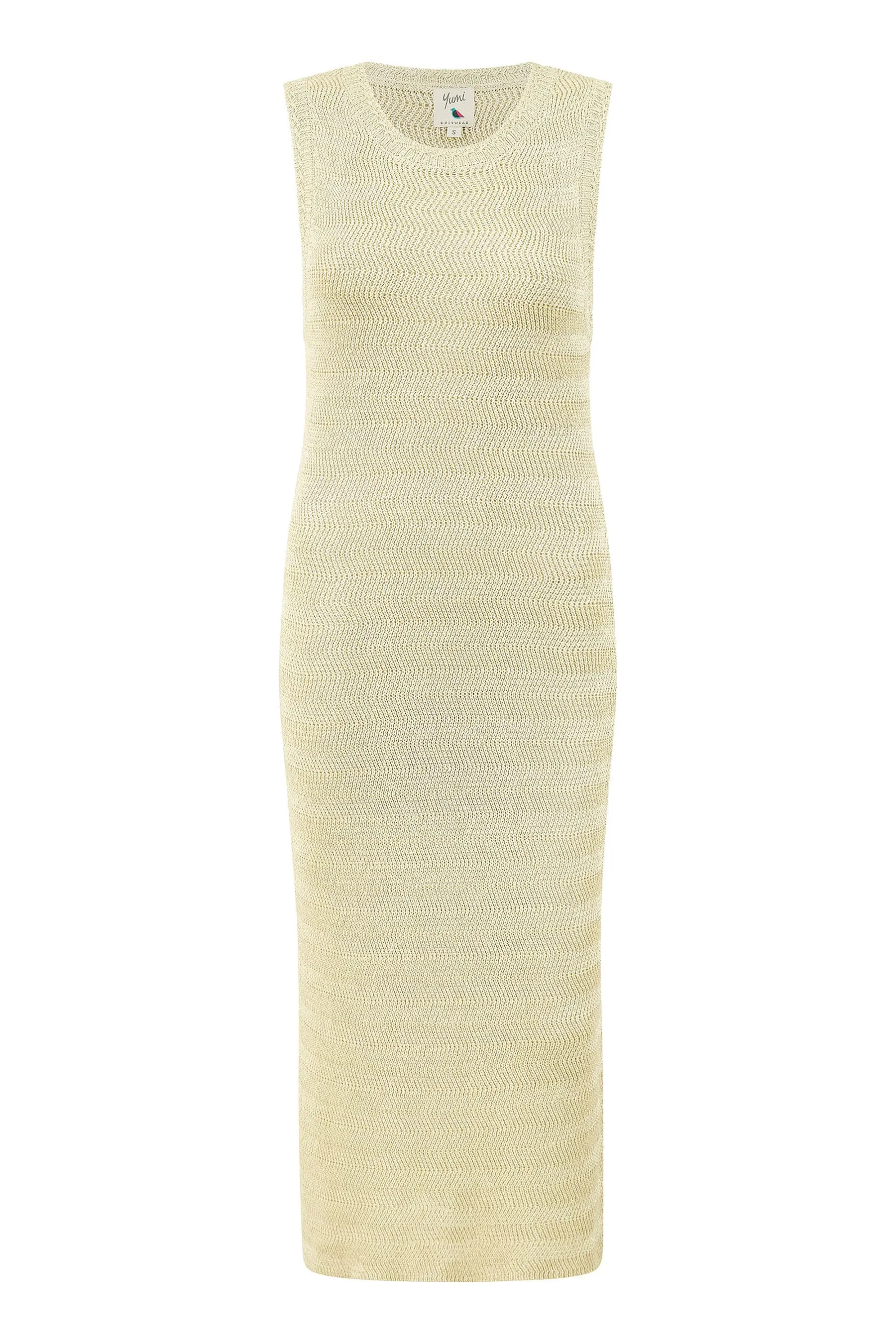 Yumi - Abito midi in maglia Senza maniche luccicante