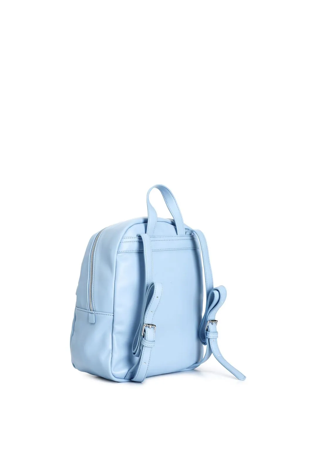 zaino con logo ricamato e portachiavi personalizzato celeste